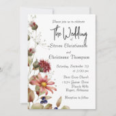 Invitation Aquarelle colorée Fleur sauvage de marguerite (Devant)