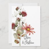 Invitation Aquarelle colorée Fleur sauvage de marguerite (Dos)