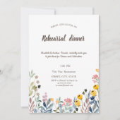 Invitation Aquarelle colorée Fleur sauvage Meadow (Devant)