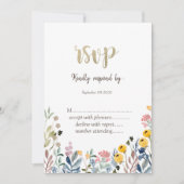 Invitation Aquarelle colorée Fleur sauvage Meadow (Devant)