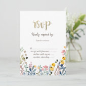 Invitation Aquarelle colorée Fleur sauvage Meadow (Debout devant)