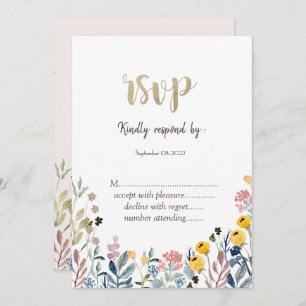 Invitation Aquarelle colorée Fleur sauvage Meadow