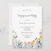 Invitation Aquarelle colorée Fleur sauvage Meadow (Devant)