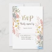 Invitation Aquarelle colorée Fleur sauvage Pré séché (Devant)