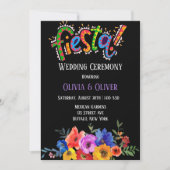Invitation Aquarelle colorée Floral Fiesta Mariage (Devant)