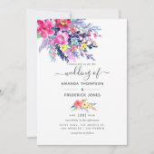 Invitation Aquarelle colorée Floral Printemps mariage (Devant)