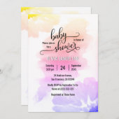 Invitation Aquarelle colorée Floral Unisex Baby shower (Devant / Derrière)