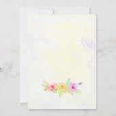 Invitation Aquarelle colorée Mariage floral (Dos)