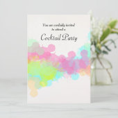 Invitation Aquarelle colorée Splatter Cocktail Party (Debout devant)