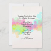 Invitation Aquarelle colorée Splatter Cocktail Party (Dos)