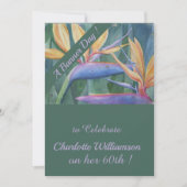 Invitation Aquarelle colorée tropicale Anniversaire floral (Devant)