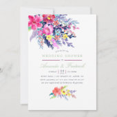 Invitation Aquarelle colorée Wedding shower floral (Devant)