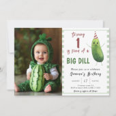 Invitation Aquarelle Concombre Big Dill Premier anniversaire (Devant)