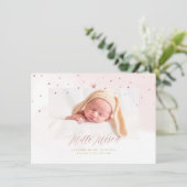 Invitation Aquarelle Confettis Remerciement Naissance Fille (Debout devant)