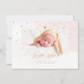 Invitation Aquarelle Confettis Remerciement Naissance Fille (Devant)