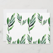 Invitation Aquarelle contemporaine Vert Pas de parents Mariag (Dos)