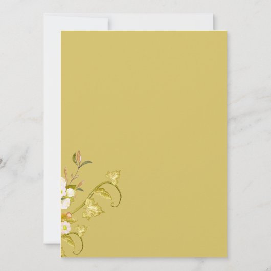 Invitation Aquarelle conviviale Rustique Feuille (Dos)