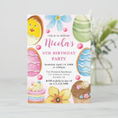 Invitation Aquarelle Cookie de Pâques 5e anniversaire (Debout devant)