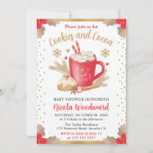 Invitation Aquarelle Cookies d'hiver et Baby shower de cacao (Devant)