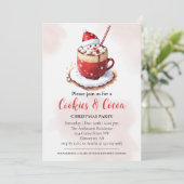 Invitation Aquarelle Cookies et cacao Fête de Noël (Debout devant)