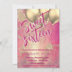 Invitation Aquarelle cool moderne or rose doux 16