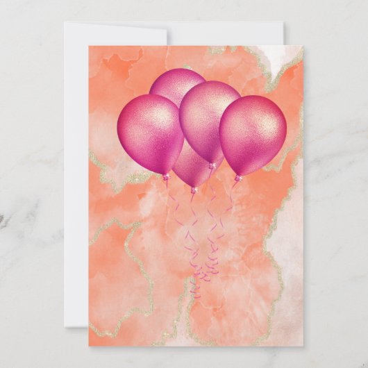 Invitation Aquarelle cool moderne rose orange doux 16 (Dos)