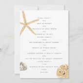 Invitation Aquarelle Coquillages Bachelorette Itinéraire (Dos)