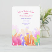 Invitation aquarelle corail (Debout devant)