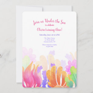Invitation aquarelle corail