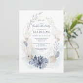 Invitation Aquarelle Coral Seashell Beach Bachelorée (Debout devant)