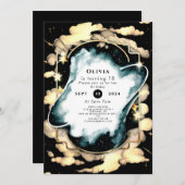 Invitation Aquarelle cosmique Espace Anniversaire (Devant / Derrière)