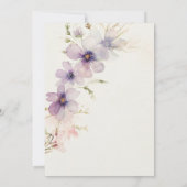 Invitation Aquarelle cosmos fleurs répétition dîner (Dos)