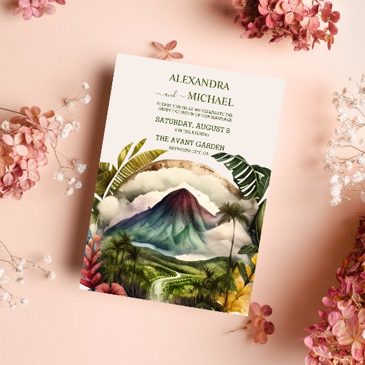 Invitation Aquarelle Costa Rica Destination Mariage Invitati