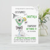 Invitation Aquarelle Costumes et cocktails Halloween (Debout devant)
