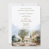 Invitation Aquarelle Côte d'Azur Destination Mariage (Devant)