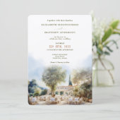 Invitation Aquarelle Côte d'Azur Destination Mariage (Debout devant)