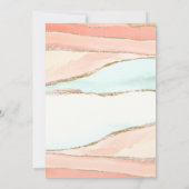 Invitation Aquarelle côtière artistique Mariage Abstrait (Dos)