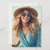 Invitation Aquarelle côtière Chapelle Fête des mariées océani (Dos)