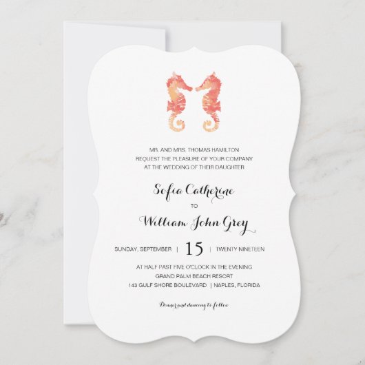 Invitation Aquarelle côtière | Mariage (Devant)