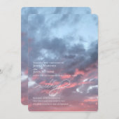 Invitation Aquarelle Coton Bonbon Sky Peint Mariage (Devant / Derrière)