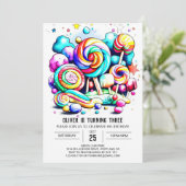 Invitation Aquarelle Cotton Bonbon Anniversaire (Debout devant)