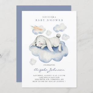 Invitation Aquarelle Couchage Rabbit C'est un Baby shower gar