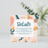 Invitation Aquarelle couleur Abstraite Détails du Mariage col (Debout devant)