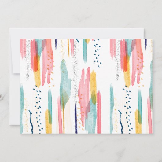 Invitation Aquarelle couleur Abstraite Enregistrer la date (Dos)