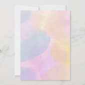 Invitation Aquarelle couleur arc-en-ciel Premier anniversaire (Dos)