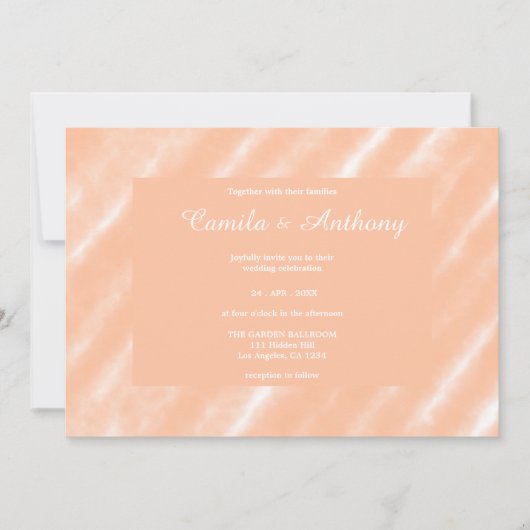 Invitation Aquarelle couleur Fuzz Peach Motif Abstrait (Devant)