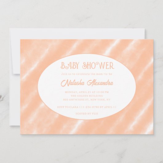 Invitation Aquarelle couleur Fuzz Peach Motif Abstrait (Devant)