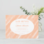 Invitation Aquarelle couleur Fuzz Peach Motif Abstrait (Debout devant)