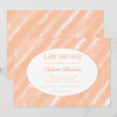 Invitation Aquarelle couleur Fuzz Peach Motif Abstrait (Devant / Derrière)