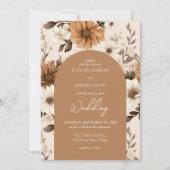 Invitation Aquarelle couleur jaune ivoire orangé (Devant)